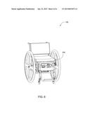 MANUALLY OPERATED WHEELCHAIR HAVING INTEGRATED DIFFERENTIAL TO ALLOW FULL     RANGE OF MOTION UNDER ONE-HANDED OPERATION diagram and image