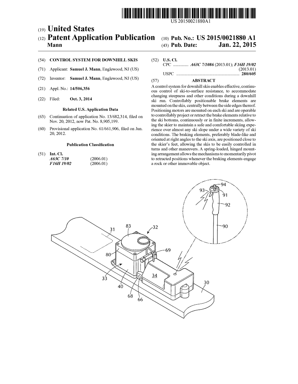 Control System for Downhill Skis - diagram, schematic, and image 01