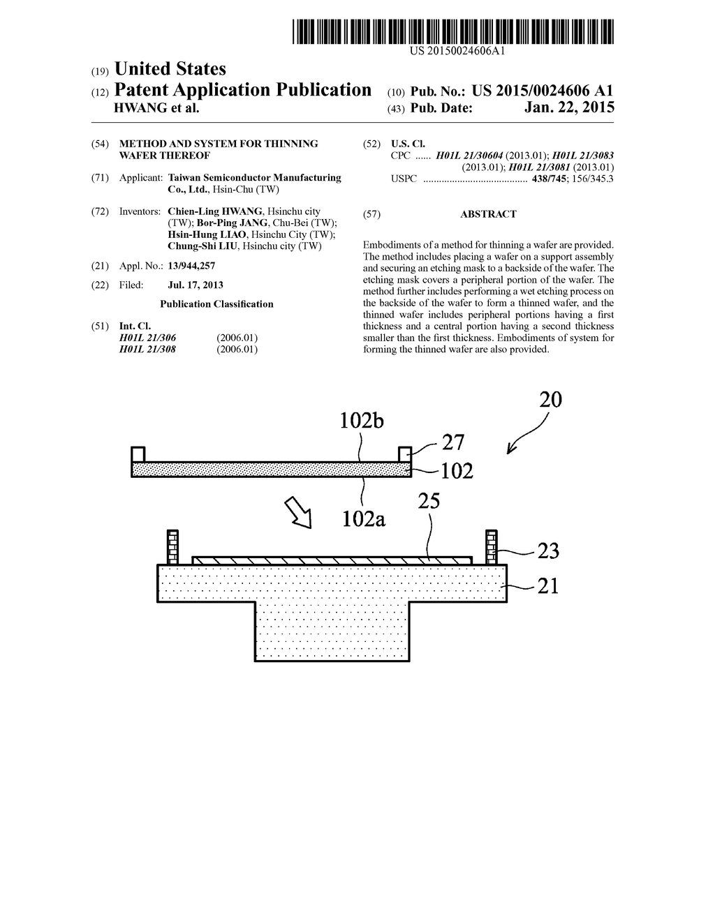 METHOD AND SYSTEM FOR THINNING WAFER THEREOF - diagram, schematic, and image 01