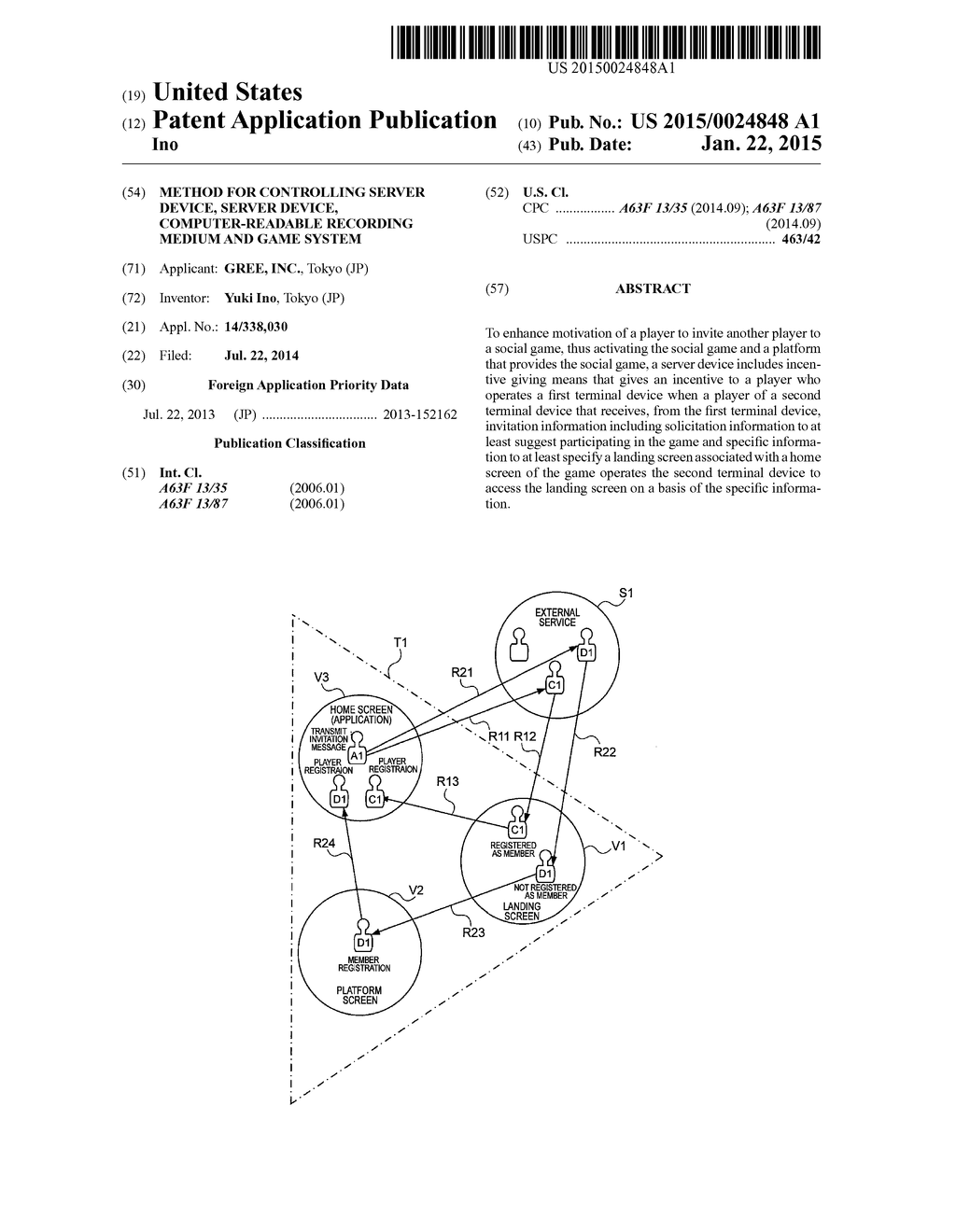 Method for Controlling Server Device, Server Device, Computer-Readable     Recording Medium and Game System - diagram, schematic, and image 01