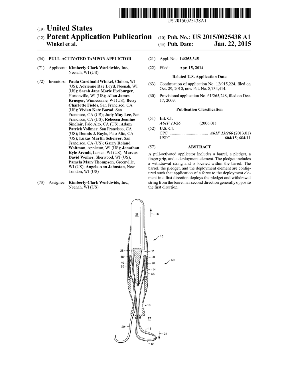 Pull-Activated Tampon Applictor - diagram, schematic, and image 01