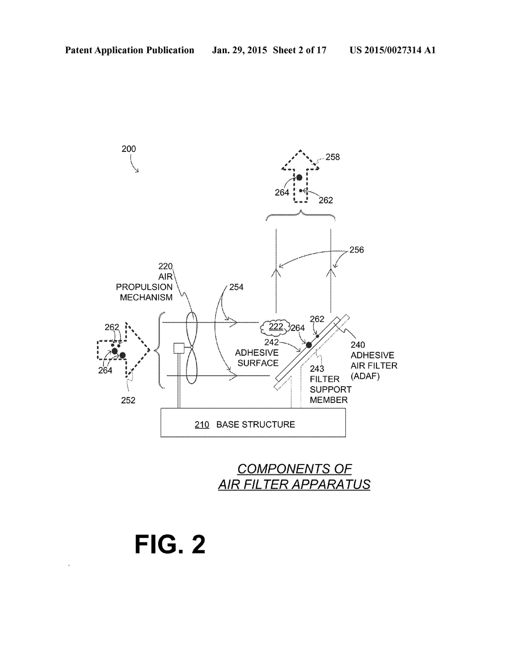 AIR FILTER APPARATUS WITH ADHESIVE AIR FILTER (ADAF) AND COMPONENTS FOR     AIR PURIFICATION, AND SYSTEMS USING THE SAME - diagram, schematic, and image 03