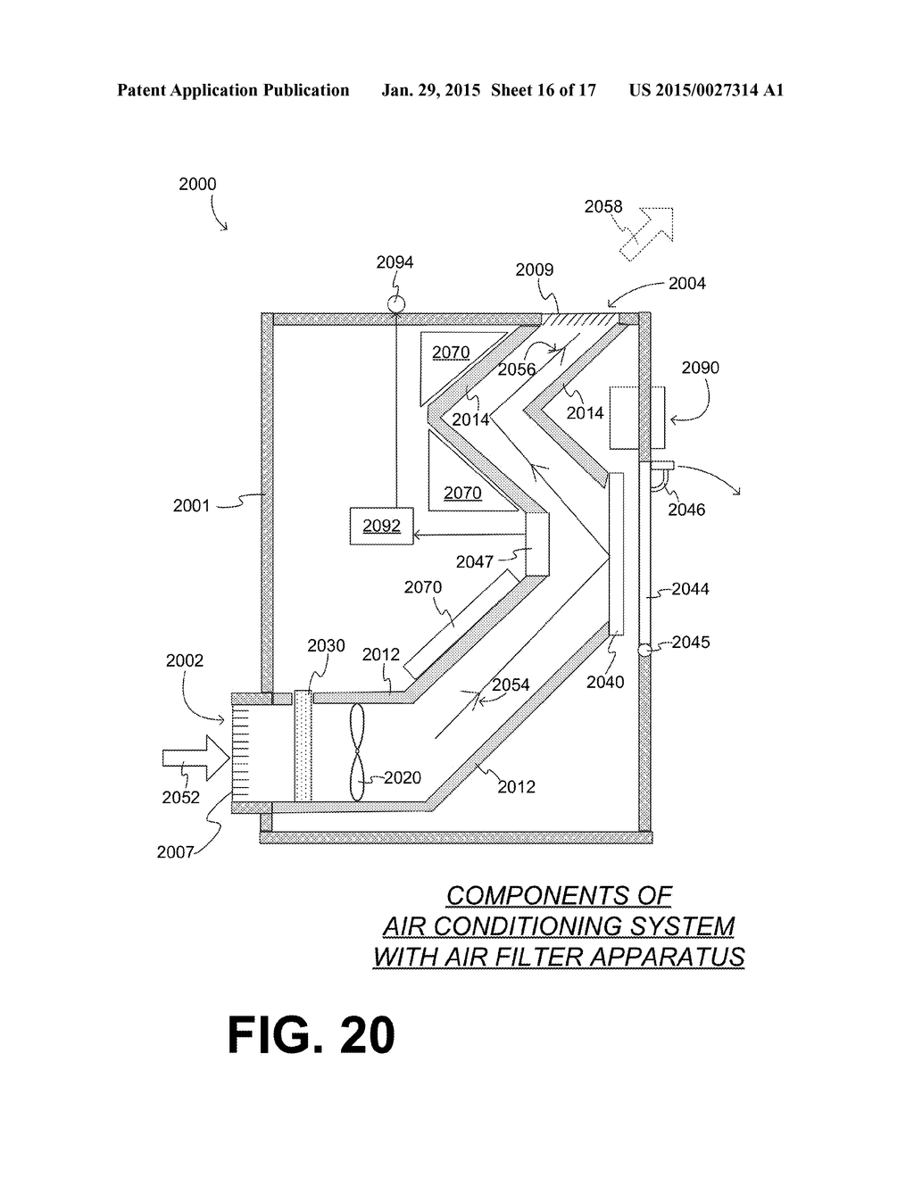 AIR FILTER APPARATUS WITH ADHESIVE AIR FILTER (ADAF) AND COMPONENTS FOR     AIR PURIFICATION, AND SYSTEMS USING THE SAME - diagram, schematic, and image 17