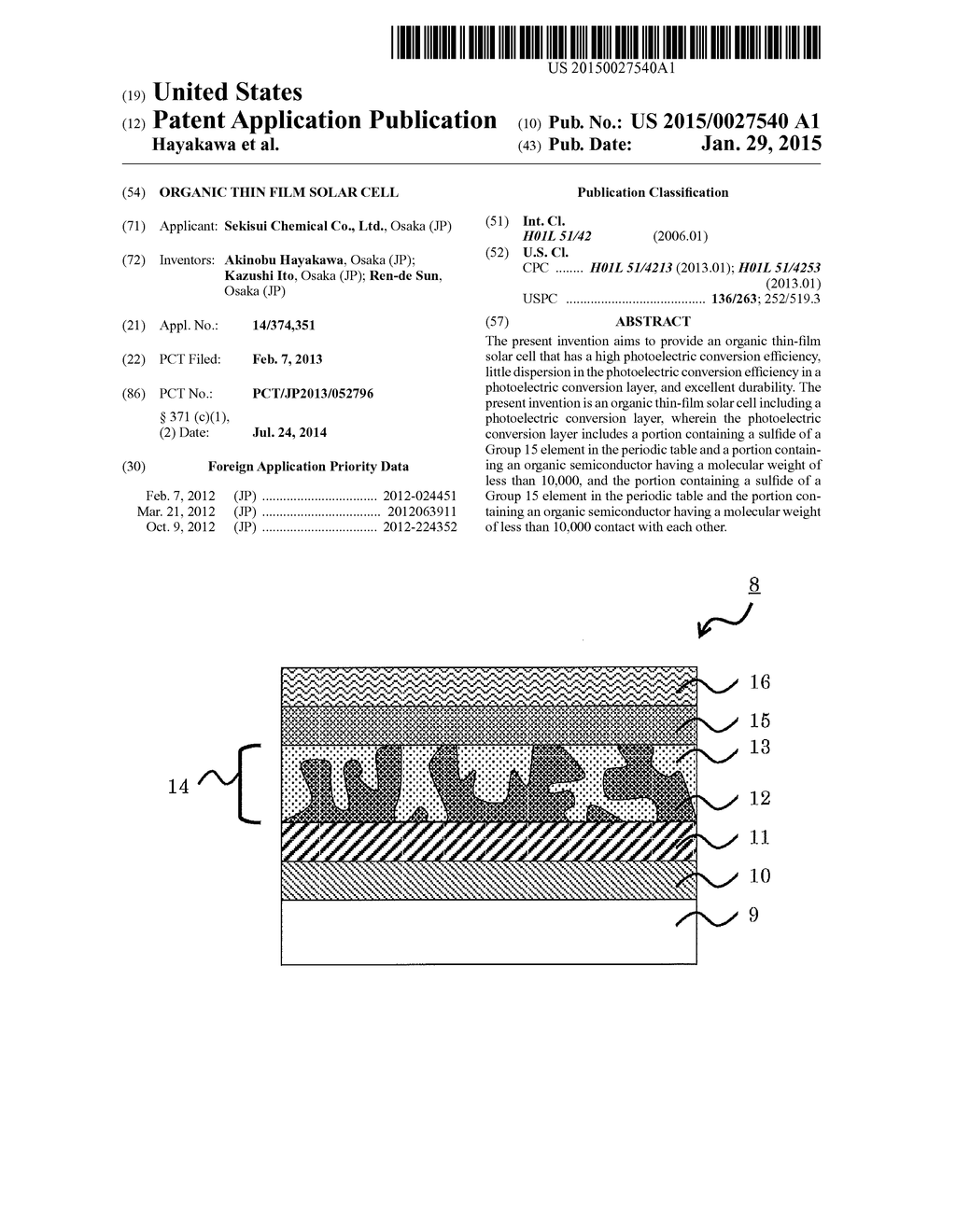 ORGANIC THIN FILM SOLAR CELL - diagram, schematic, and image 01