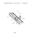 DEVICE FOR SECURING A GOODS TRANSPORTATION VEHICLE TO A DOCK AND     INSTALLATION COMPRISING SAID DEVICE diagram and image