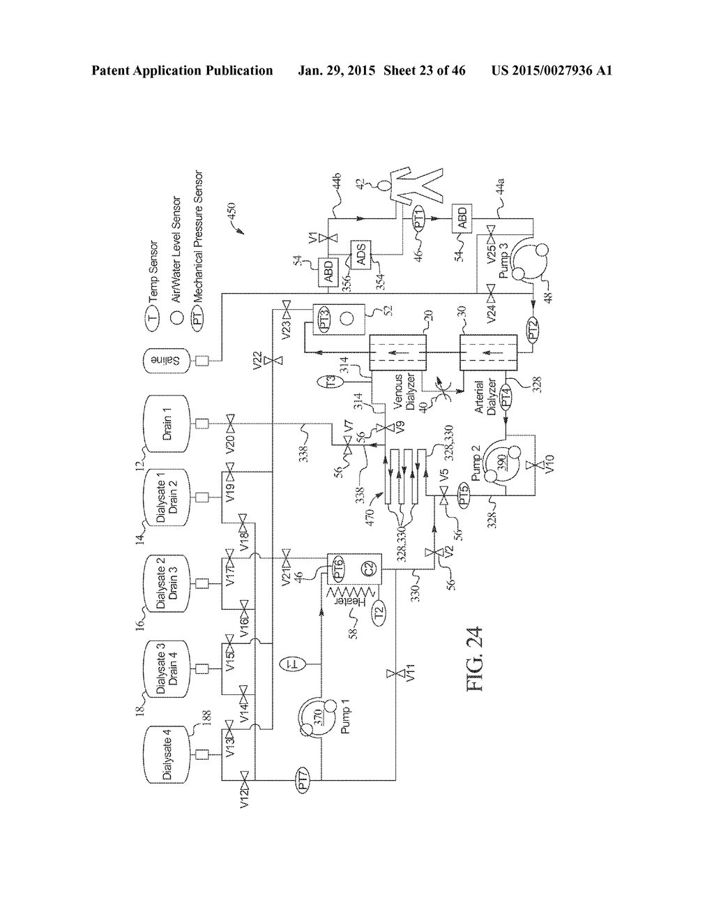 DIALYSIS SYSTEM INCLUDING DISPOSABLE CASSETTE - diagram, schematic, and image 24