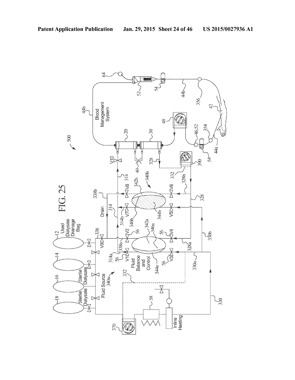 DIALYSIS SYSTEM INCLUDING DISPOSABLE CASSETTE - diagram, schematic, and image 25