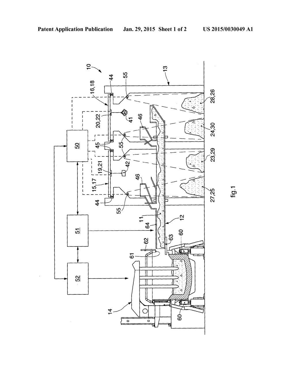 METHOD FOR MANAGING THE CHARGE IN A MELTING FURNACE AND CORRESPONDING     LOADING APPARATUS - diagram, schematic, and image 02