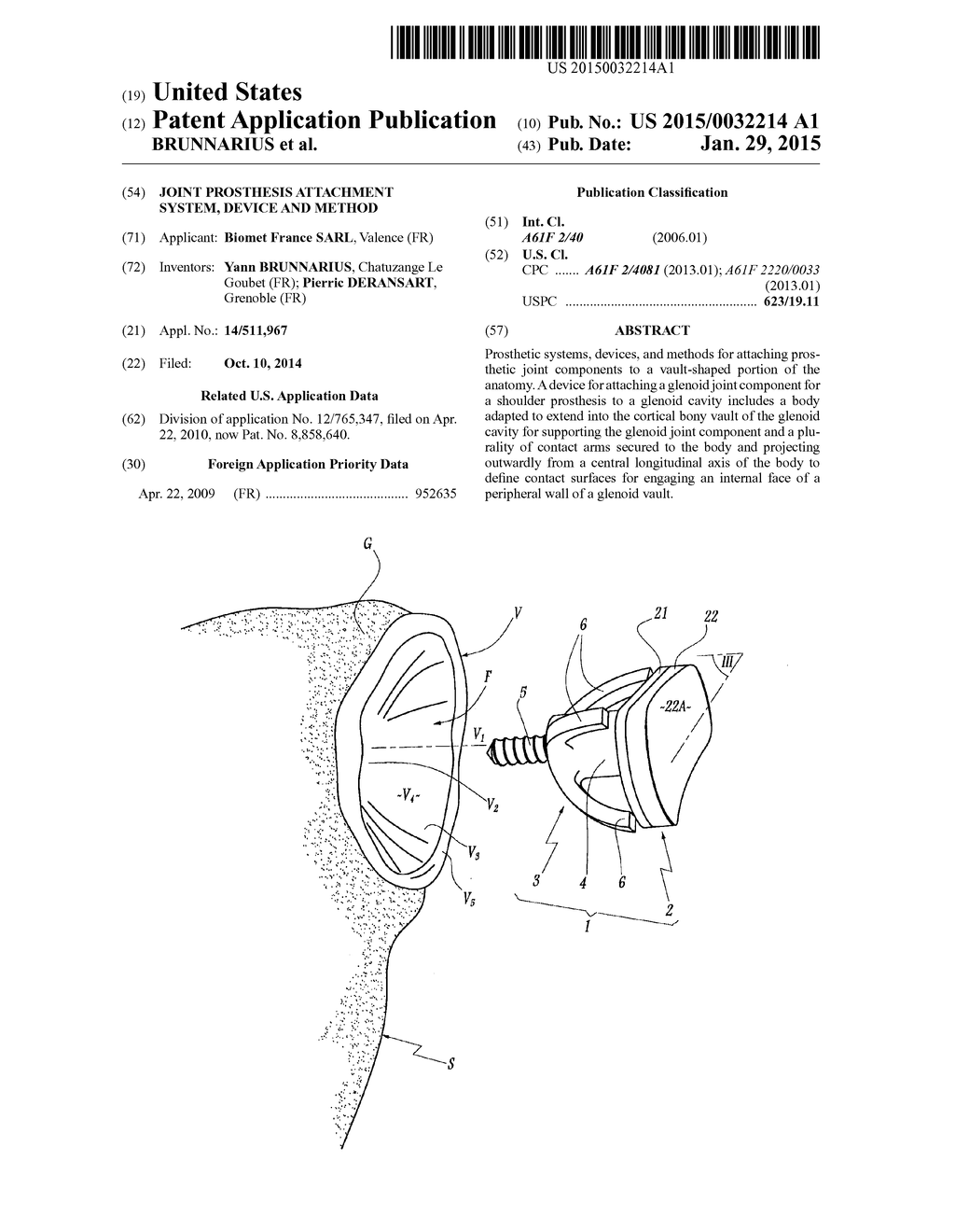 Joint Prosthesis Attachment System, Device And Method - diagram, schematic, and image 01