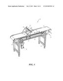 CUTTING APPARATUS FOR CUTTING FOOD ITEMS CONVEYED ON A CONVEYOR INCLUDING     AT LEAST ONE CONVEYOR BELT diagram and image