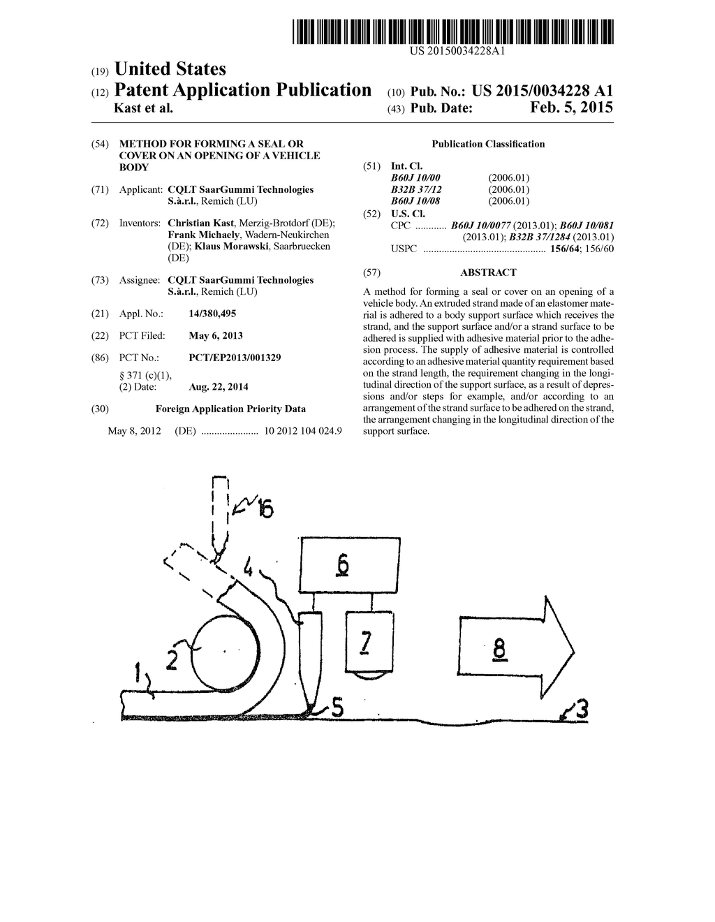 METHOD FOR FORMING A SEAL OR COVER ON AN OPENING OF A VEHICLE BODY - diagram, schematic, and image 01