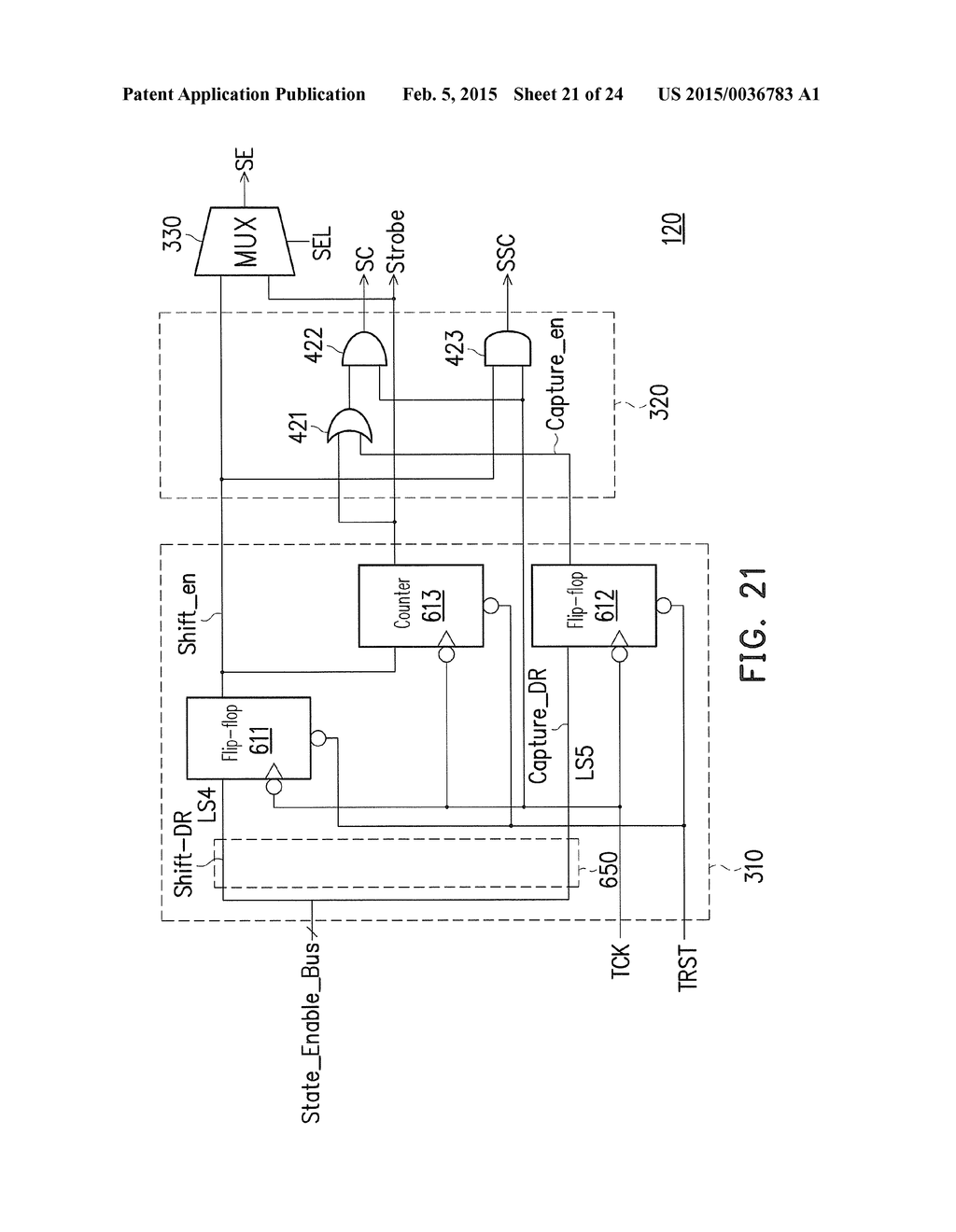 DEVICE AND METHOD FOR GENERATING INPUT CONTROL SIGNALS OF A SERIALIZED     COMPRESSED SCAN CIRCUIT - diagram, schematic, and image 22