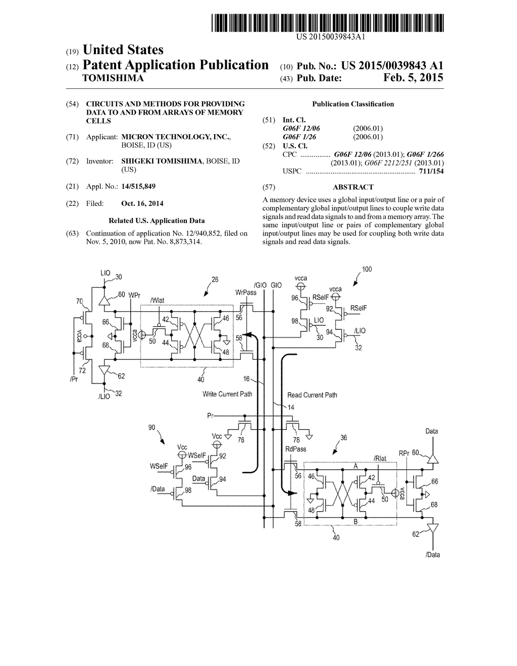 CIRCUITS AND METHODS FOR PROVIDING DATA TO AND FROM ARRAYS OF MEMORY CELLS - diagram, schematic, and image 01