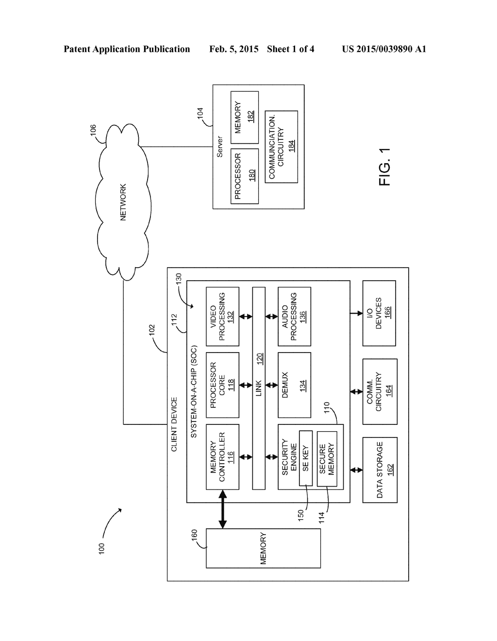 METHOD AND DEVICE FOR SECURE COMMUNICATIONS OVER A NETWORK USING A     HARDWARE SECURITY ENGINE - diagram, schematic, and image 02