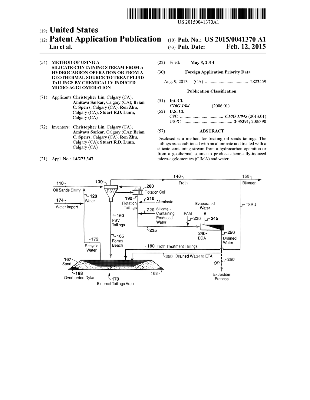 METHOD OF USING A SILICATE-CONTAINING STREAM FROM A HYDROCARBON OPERATION     OR FROM A GEOTHERMAL SOURCE TO TREAT FLUID TAILINGS BY CHEMICALLY-INDUCED     MICRO-AGGLOMERATION - diagram, schematic, and image 01