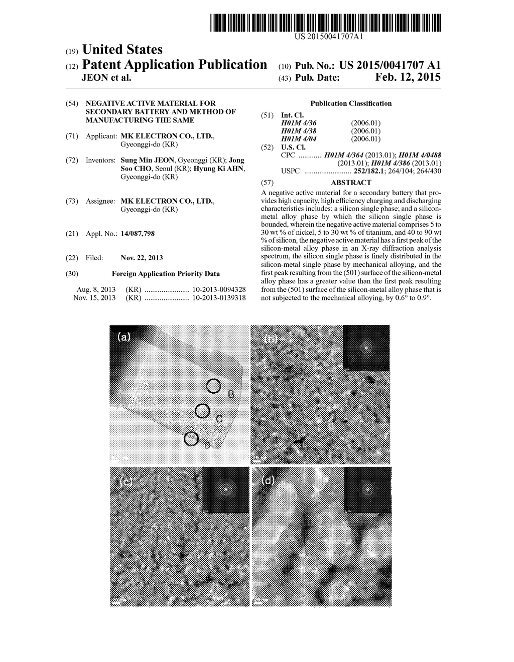 NEGATIVE  ACTIVE  MATERIAL  FOR SECONDARY  BATTERY  AND  METHOD  OF     MANUFACTURING  THE  SAME - diagram, schematic, and image 01