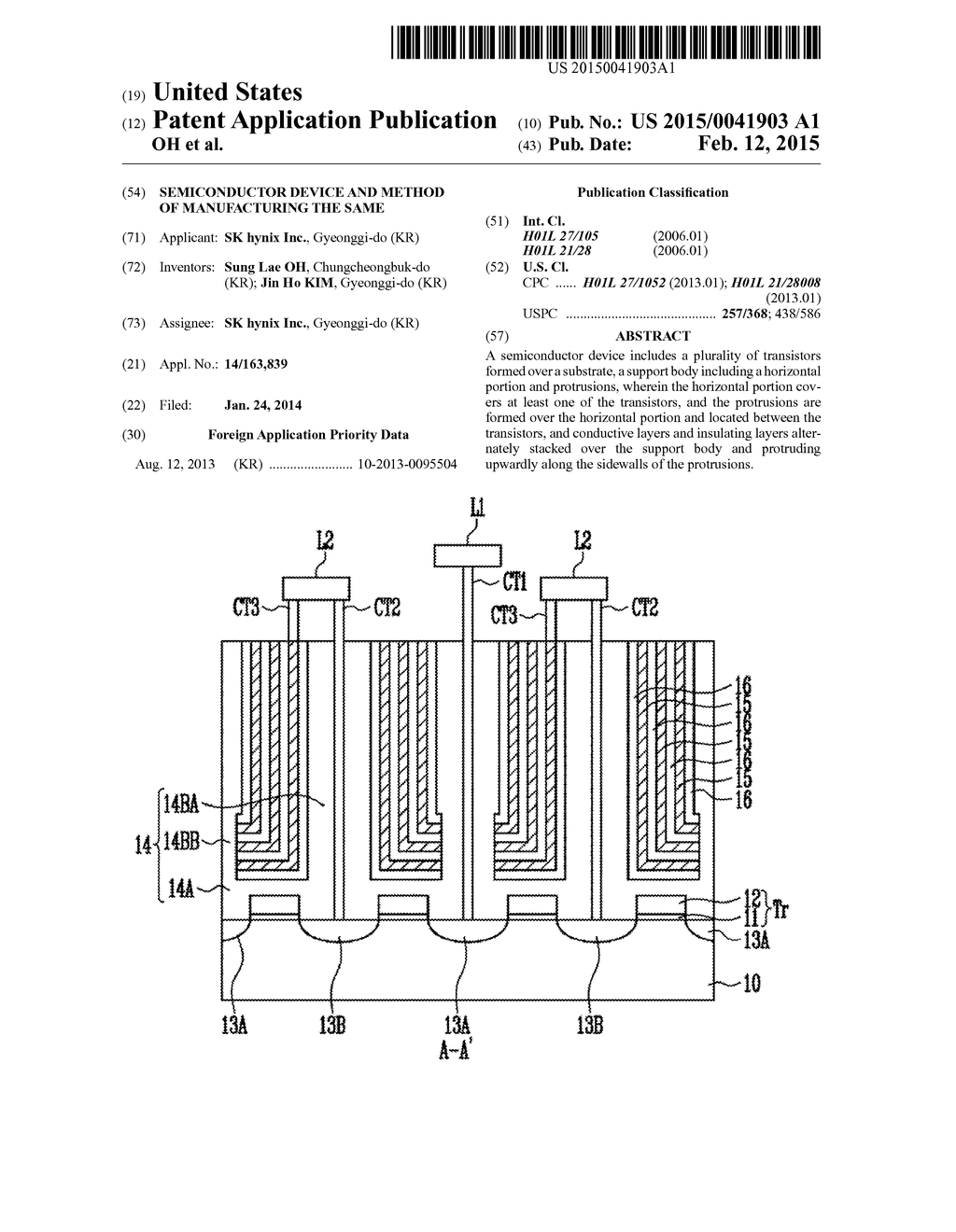 SEMICONDUCTOR DEVICE AND METHOD OF MANUFACTURING THE SAME - diagram, schematic, and image 01