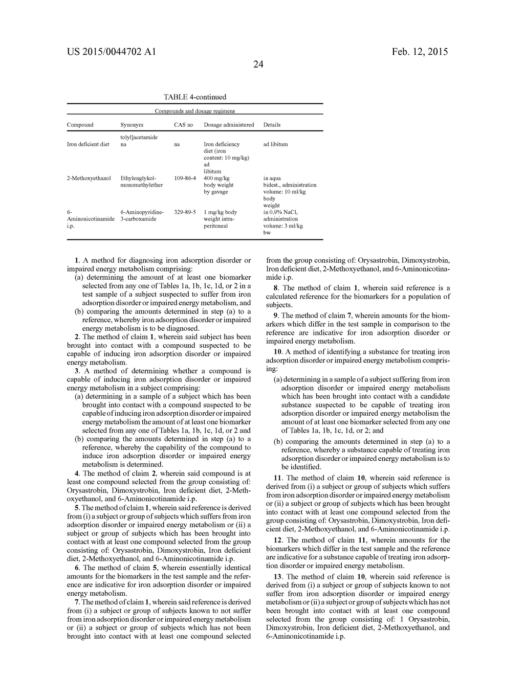 MEANS AND METHODS FOR ASSESSING DISORDERS RELATED TO IMPAIRED IRON     ADSORPTION OR ENERGY METABOLISM - diagram, schematic, and image 25