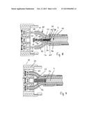 Current-carrying lead and plug connector having such a current-carrying     lead diagram and image