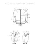 TWO PART JOINABLE APPAREL FORMING A HYBRID OF INTERCHANGEABLE BRANDS,     LOGOS, INDICIA OR THEMES diagram and image