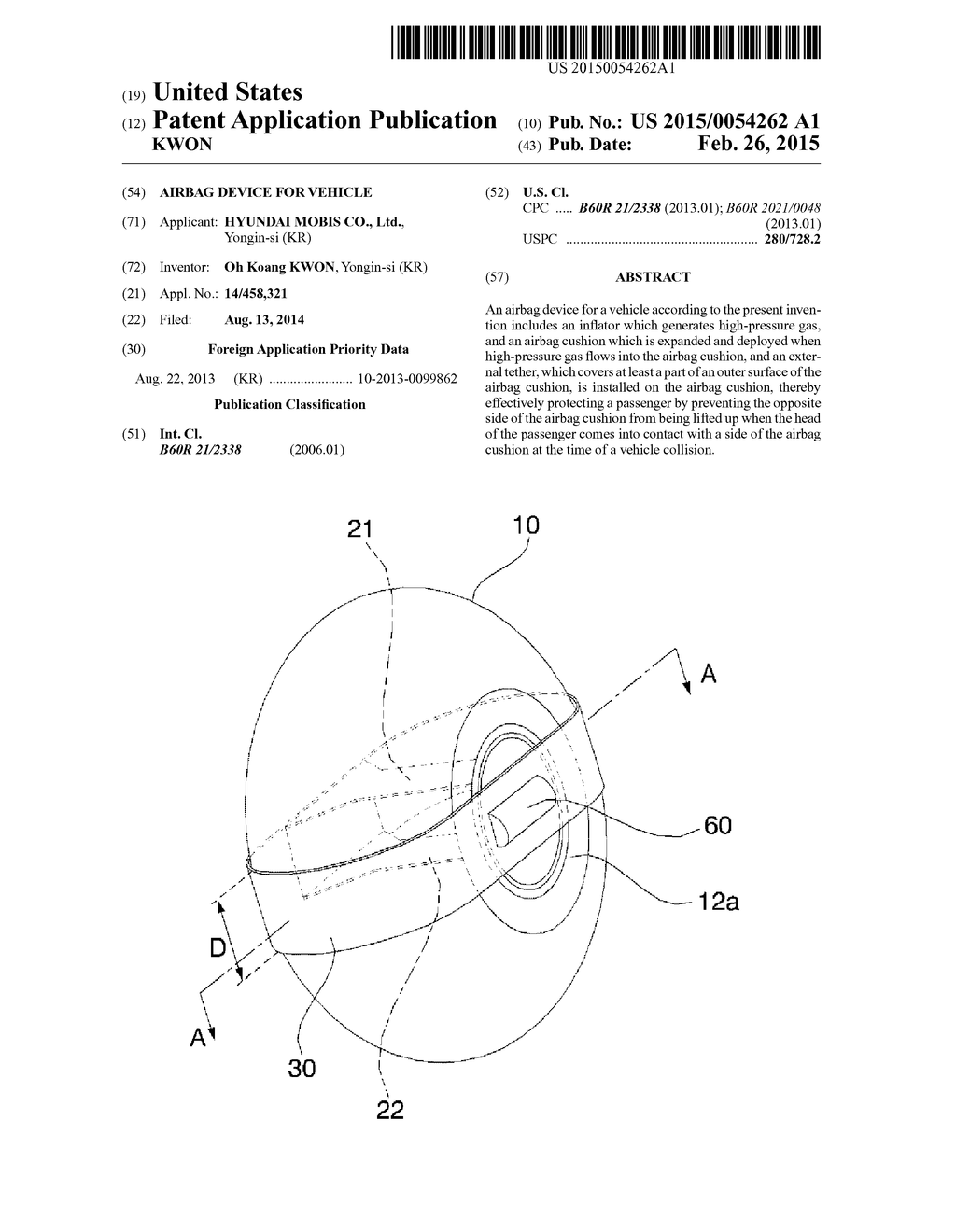 AIRBAG DEVICE FOR VEHICLE - diagram, schematic, and image 01