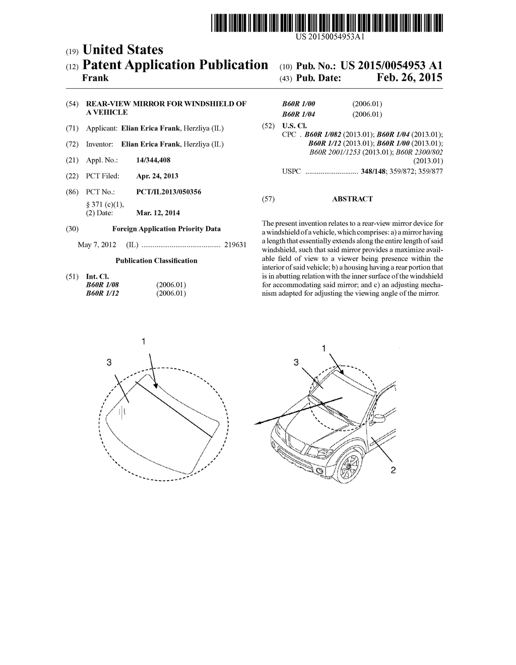 REAR-VIEW MIRROR FOR WINDSHIELD OF A VEHICLE - diagram, schematic, and image 01