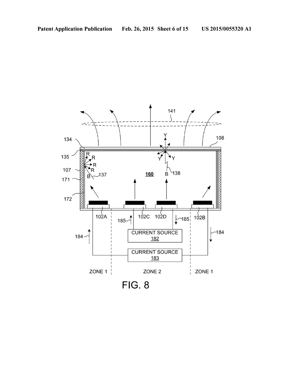 LED-BASED ILLUMINATION MODULE WITH PREFERENTIALLY ILLUMINATED COLOR     CONVERTING SURFACES - diagram, schematic, and image 07