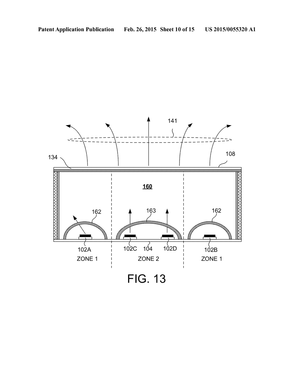 LED-BASED ILLUMINATION MODULE WITH PREFERENTIALLY ILLUMINATED COLOR     CONVERTING SURFACES - diagram, schematic, and image 11