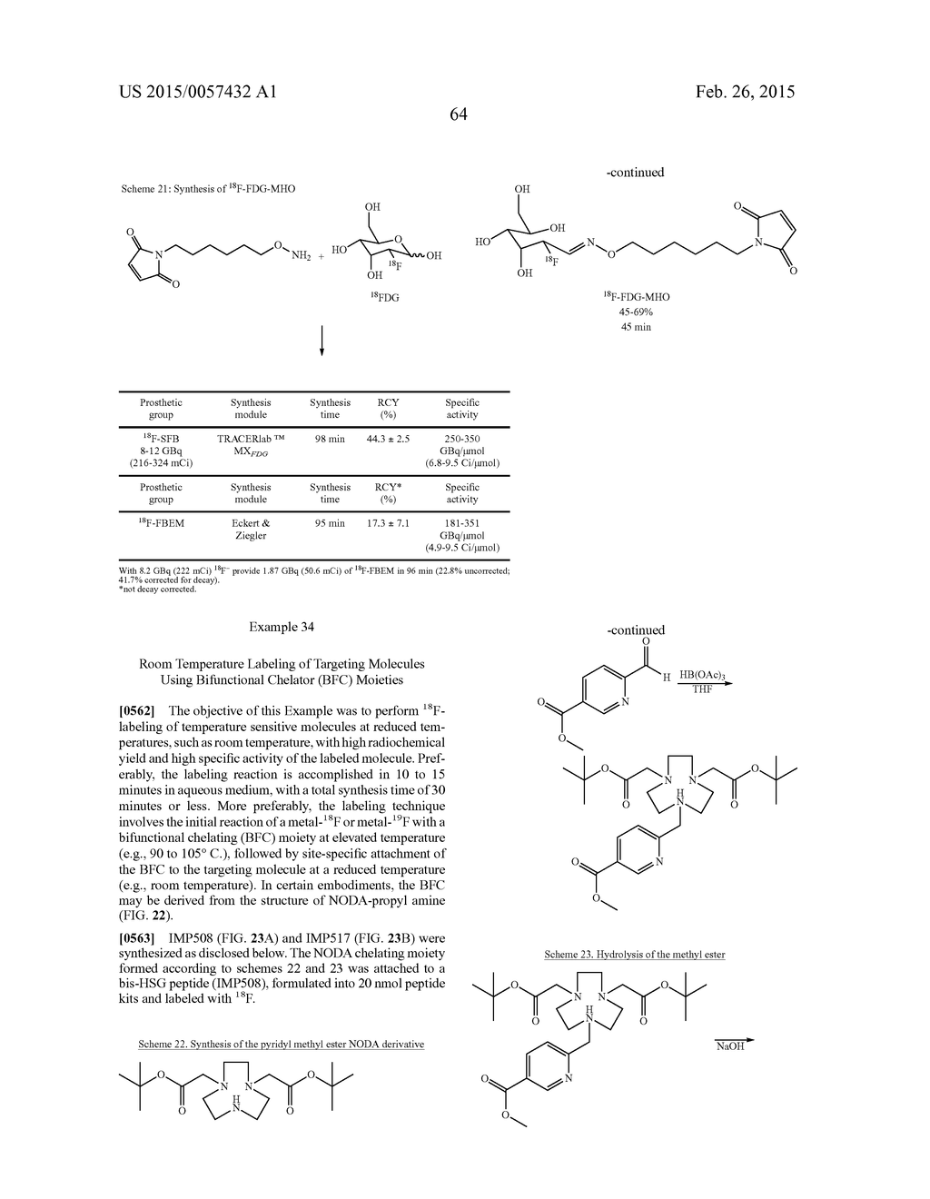 Methods and Compositions for Improved F-18 Labeling of Proteins, Peptides     and Other Molecules - diagram, schematic, and image 99