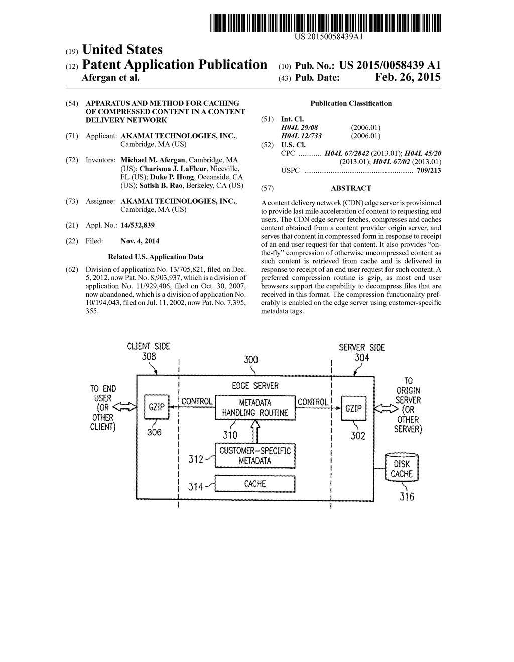 APPARATUS AND METHOD FOR CACHING OF COMPRESSED CONTENT IN A CONTENT     DELIVERY NETWORK - diagram, schematic, and image 01