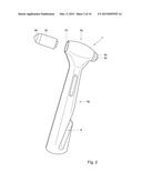 SAFETY HAMMER FOR BREAKING GLASS, METHOD FOR ASSEMBLY OF A SAFETY HAMMER,     SAFETY TOOL HOLDER, SYSTEM FOR HOLDING A SAFETY TOOL AND KIT OF PARTS diagram and image