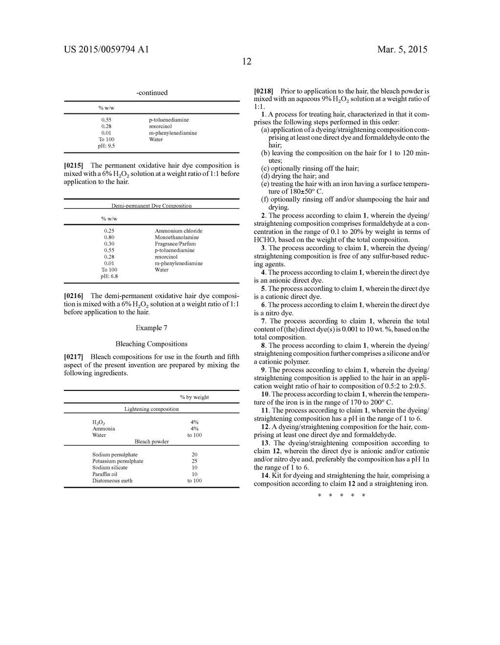 PROCESS FOR STRAIGHTENING THE HAIR - diagram, schematic, and image 13