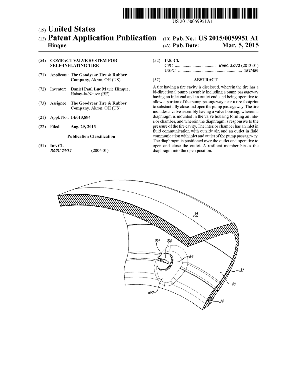 COMPACT VALVE SYSTEM FOR SELF-INFLATING TIRE - diagram, schematic, and image 01