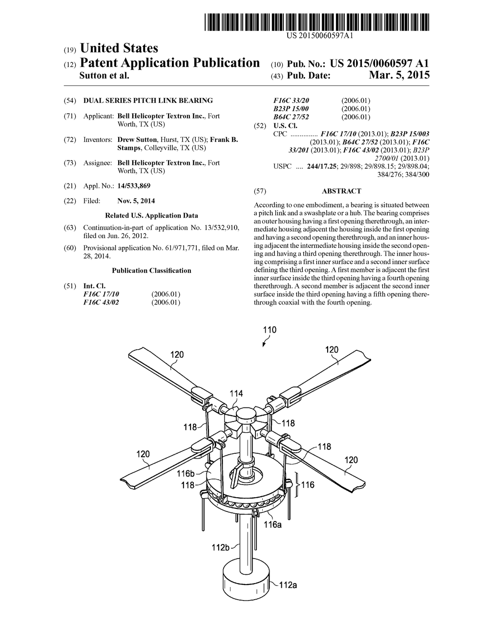 Dual Series Pitch Link Bearing - diagram, schematic, and image 01