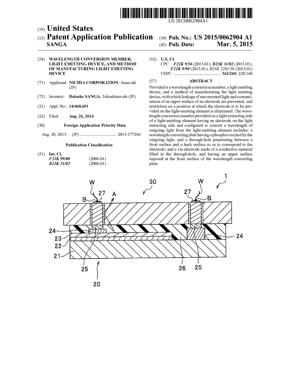 WAVELENGTH CONVERSION MEMBER, LIGHT EMITTING DEVICE, AND METHOD OF     MANUFACTURING LIGHT EMITTING DEVICE - diagram, schematic, and image 01