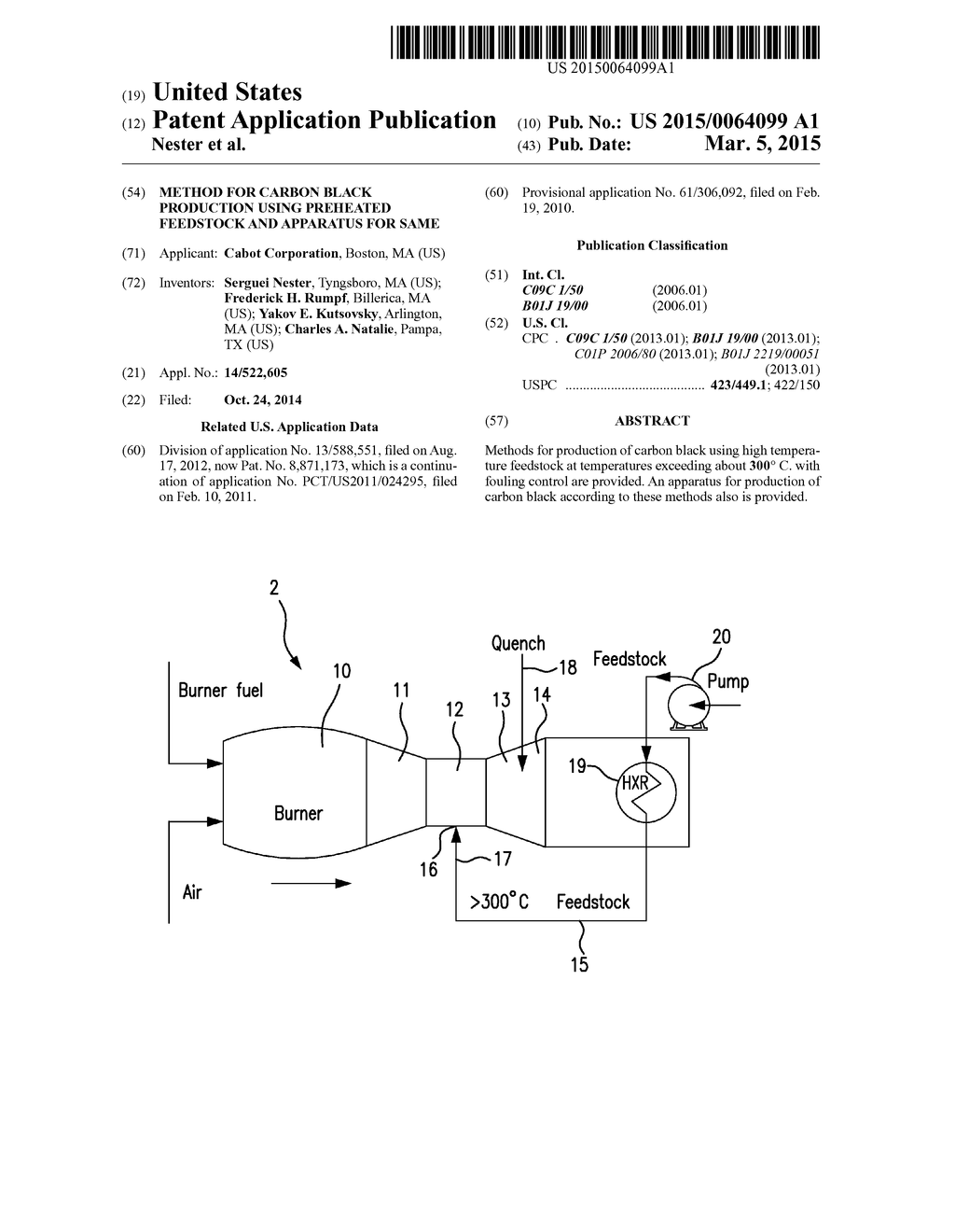 Method For Carbon Black Production Using Preheated Feedstock And Apparatus     For Same - diagram, schematic, and image 01