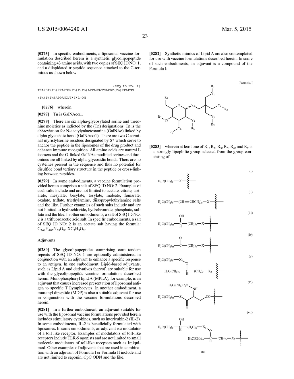 MUC1 Based Glycolipopeptide Vaccine with Adjuvant - diagram, schematic, and image 33