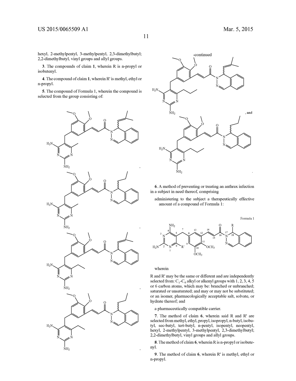 HIGHLY 6-SUBSTITUTED -2,4-DIAMINOPYRIMIDINES AS INHIBITORS OF ANTHRAX - diagram, schematic, and image 19