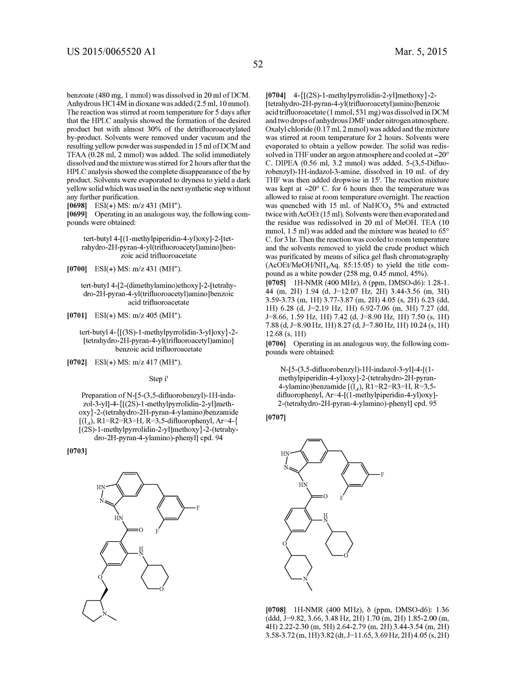 SUBSTITUTED INDAZOLE DERIVATIVES ACTIVE AS KINASE INHIBITORS - diagram, schematic, and image 53