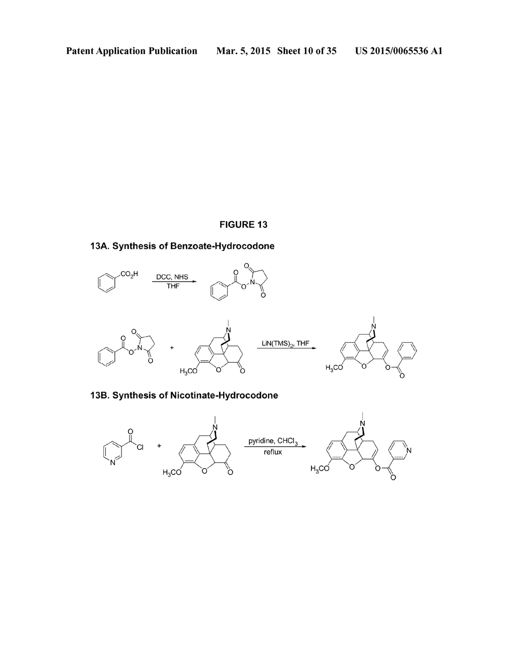 Benzoic Acid, Benzoic Acid Derivatives and Heteroaryl Carboxylic Acid     Conjugates of Hydrocodone, Prodrugs, Methods of Making and Uses Thereof - diagram, schematic, and image 11