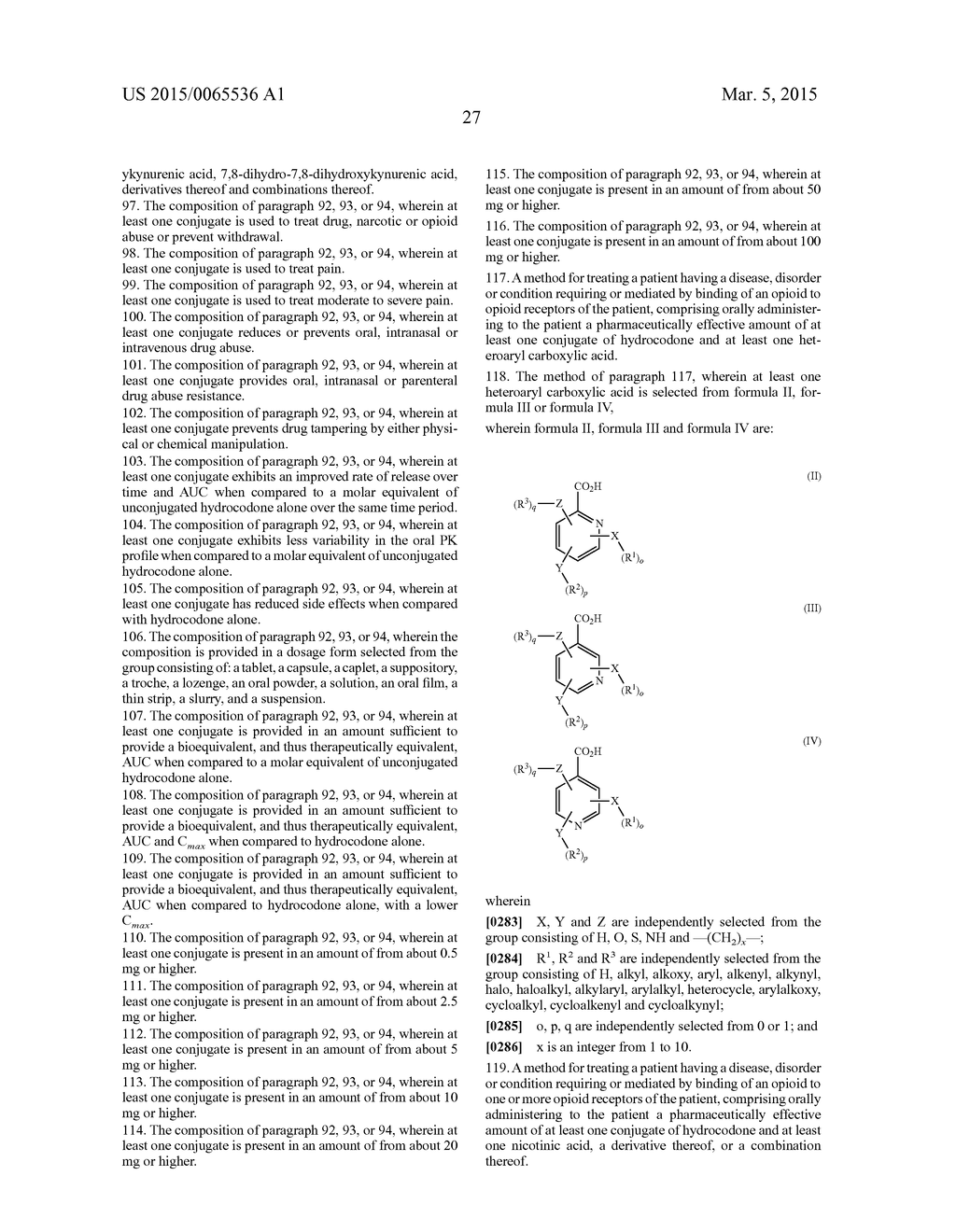 Benzoic Acid, Benzoic Acid Derivatives and Heteroaryl Carboxylic Acid     Conjugates of Hydrocodone, Prodrugs, Methods of Making and Uses Thereof - diagram, schematic, and image 63