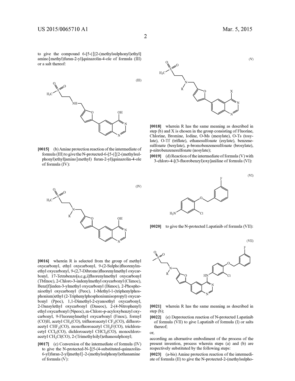 EFFICIENT PROCESS FOR THE PREPARATION OF LAPATINIB AND SALTS THEREOF BY     MEANS OF NEW INTERMEDIATES - diagram, schematic, and image 05