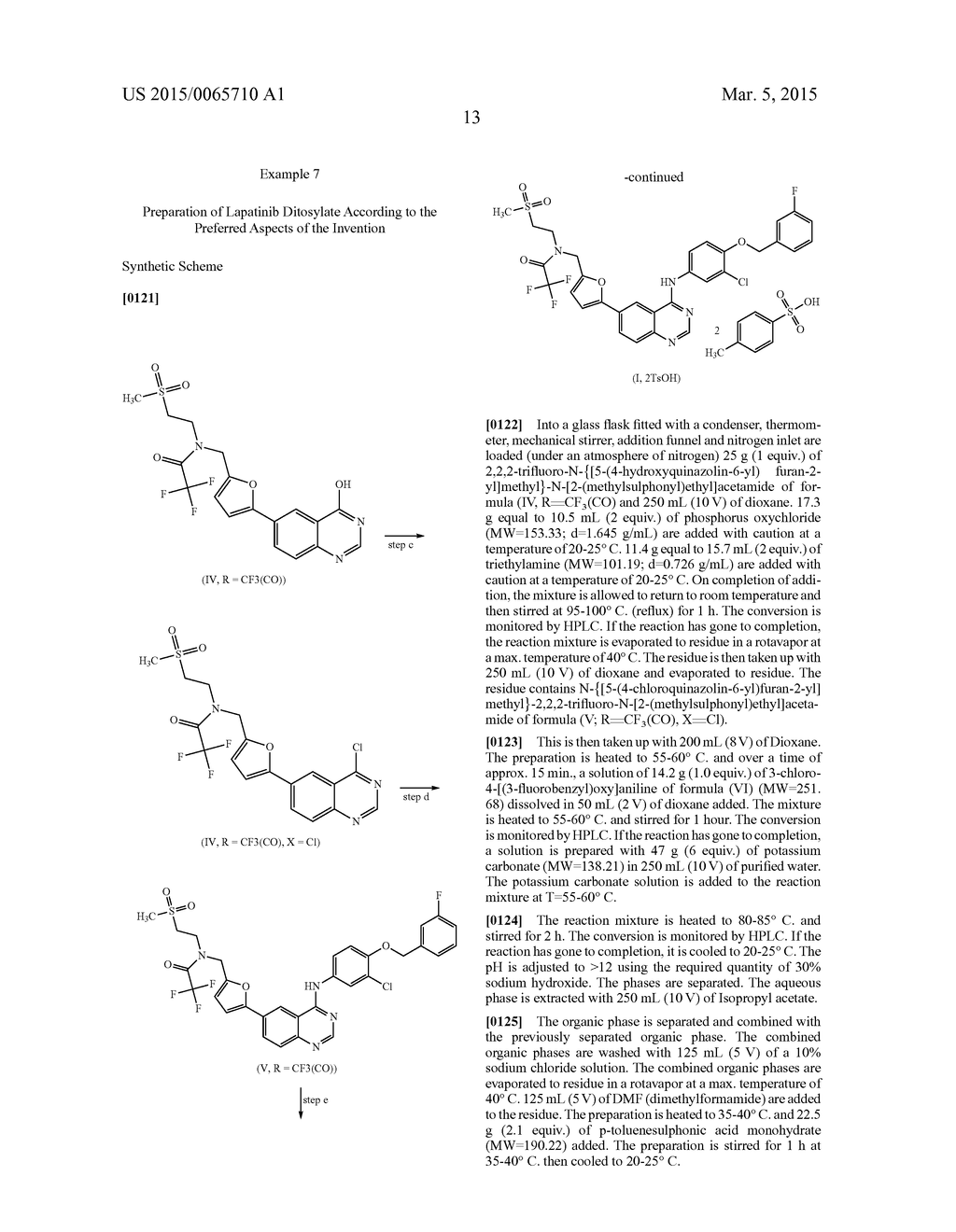 EFFICIENT PROCESS FOR THE PREPARATION OF LAPATINIB AND SALTS THEREOF BY     MEANS OF NEW INTERMEDIATES - diagram, schematic, and image 16