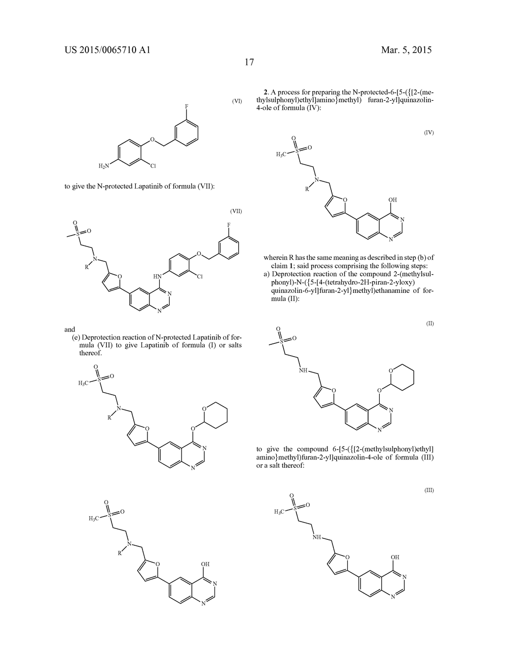 EFFICIENT PROCESS FOR THE PREPARATION OF LAPATINIB AND SALTS THEREOF BY     MEANS OF NEW INTERMEDIATES - diagram, schematic, and image 20