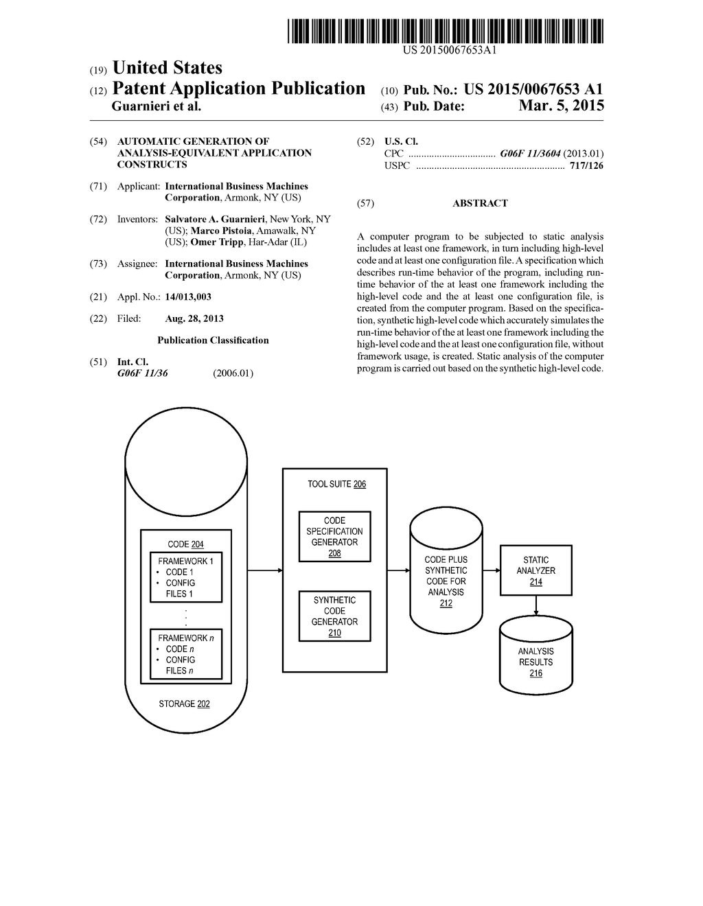 AUTOMATIC GENERATION OF ANALYSIS-EQUIVALENT APPLICATION CONSTRUCTS - diagram, schematic, and image 01