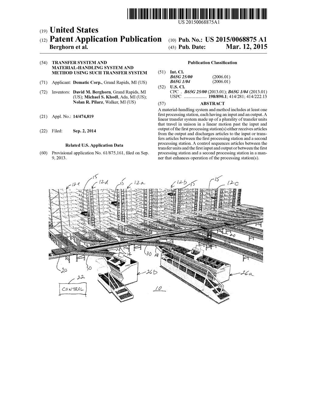 TRANSFER SYSTEM AND MATERIAL-HANDLING SYSTEM AND METHOD USING SUCH     TRANSFER SYSTEM - diagram, schematic, and image 01