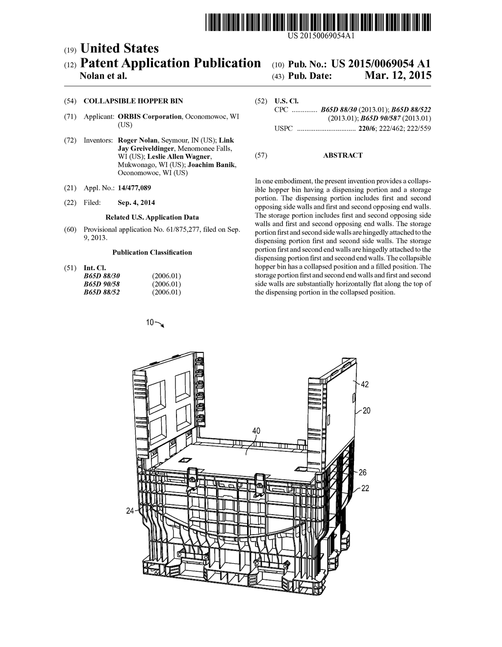 COLLAPSIBLE HOPPER BIN - diagram, schematic, and image 01