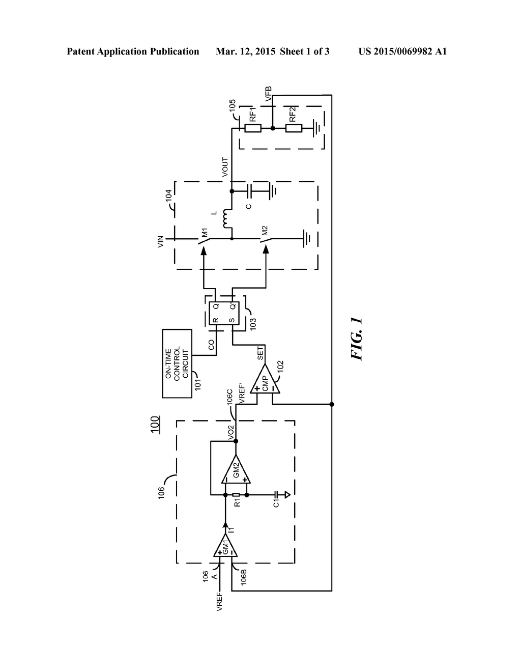 CONSTANT ON-TIME CONTROL SWITCHING CONVERTER WITH DC CALIBRATION AND     CONTROL CIRCUIT AND METHOD THEREOF - diagram, schematic, and image 02