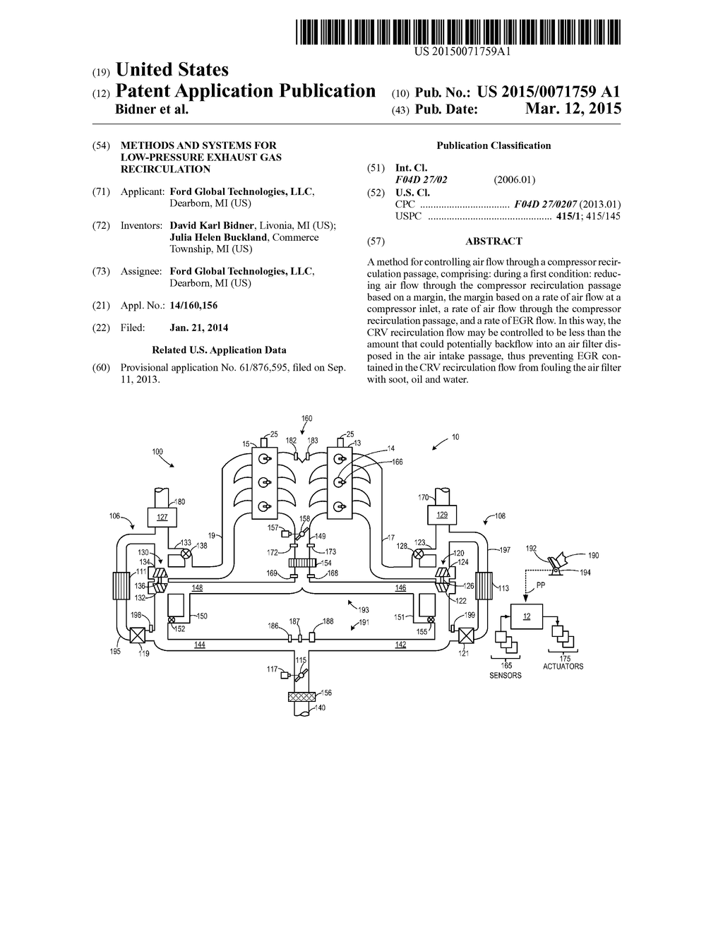 METHODS AND SYSTEMS FOR LOW-PRESSURE EXHAUST GAS RECIRCULATION - diagram, schematic, and image 01