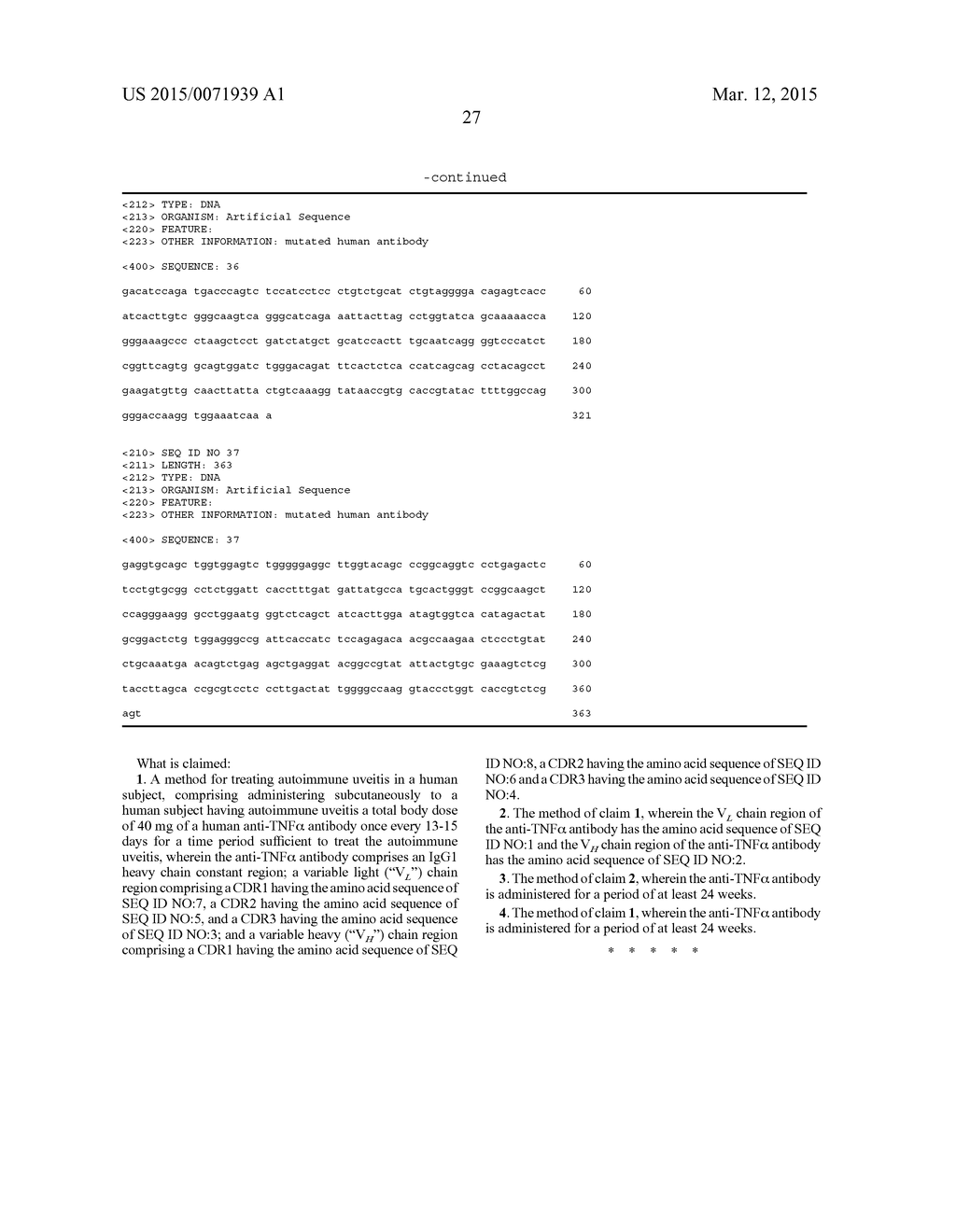 METHODS OF ADMINISTERING ANTI-TNFALPHA  ANTIBODIES - diagram, schematic, and image 34